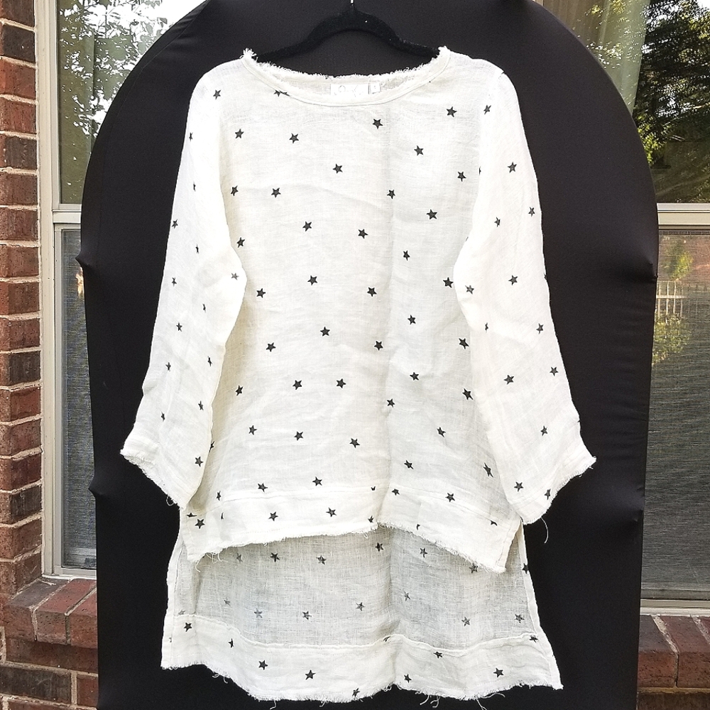 Paper lace Linen Tunic top